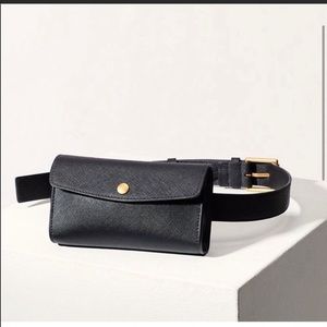 Aritzia Auxiliary Leather snap belt bag